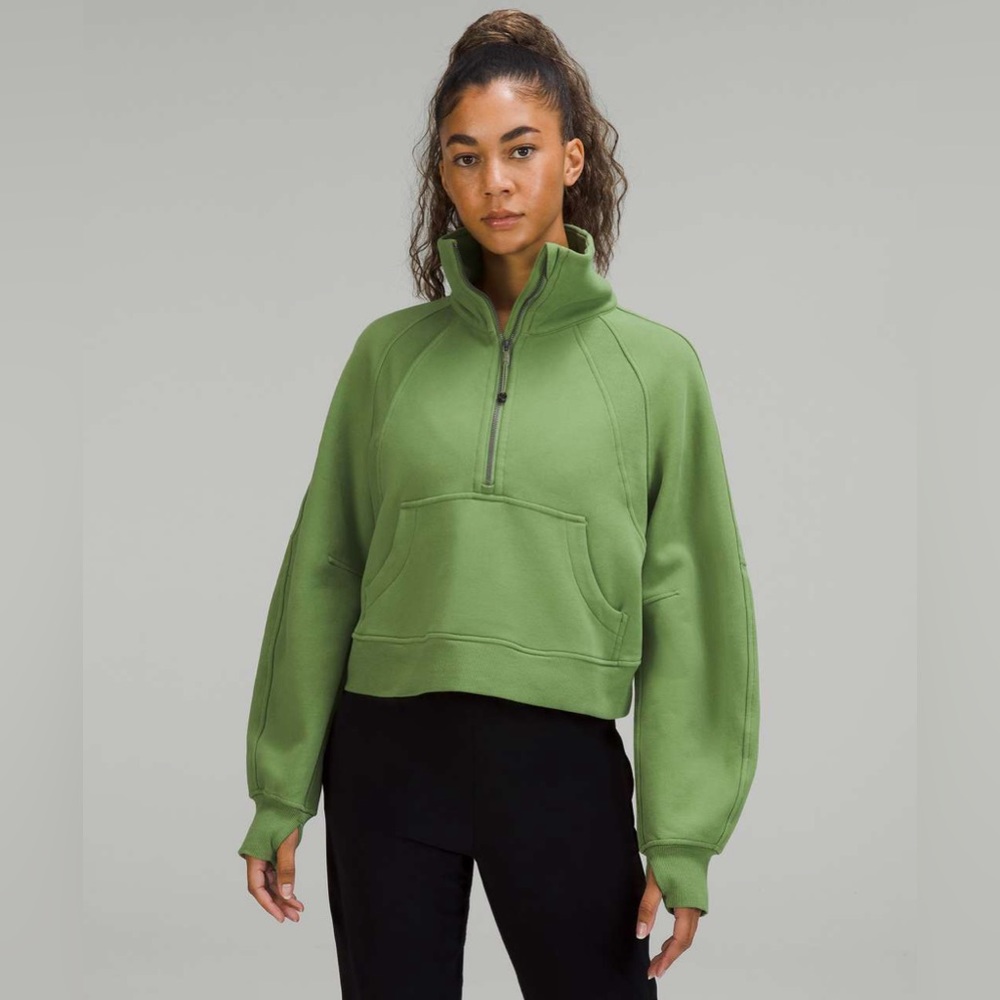 Lululemon Scuba Oversized Funnel Half Zip pullover in Green Foliage XS/S